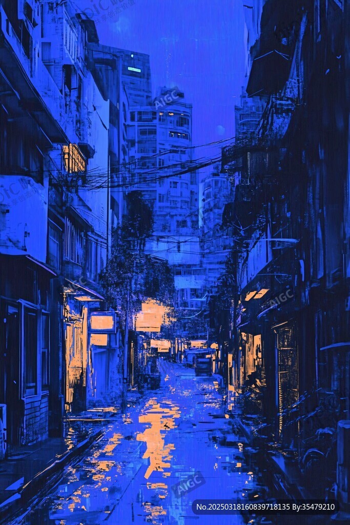 雨夜城市街道