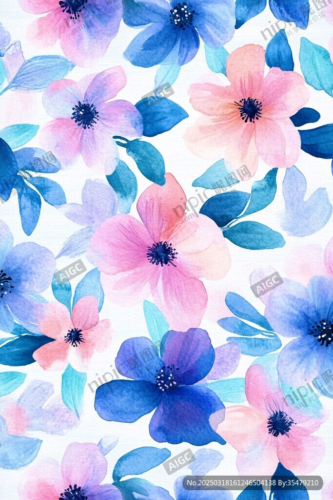水彩花卉圖案