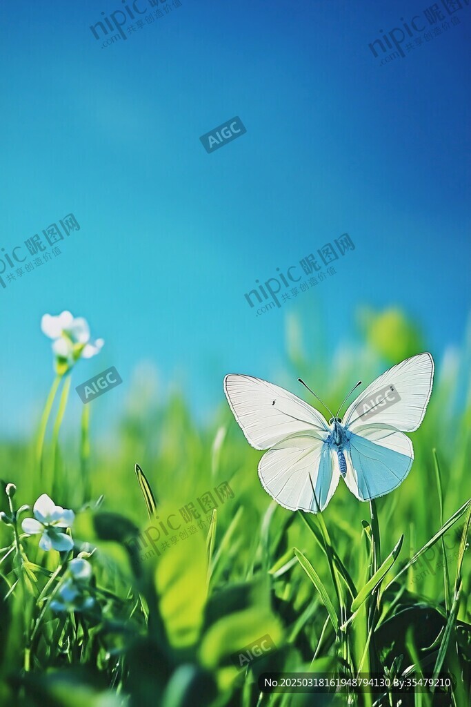 翩翩起舞的白色蝴蝶