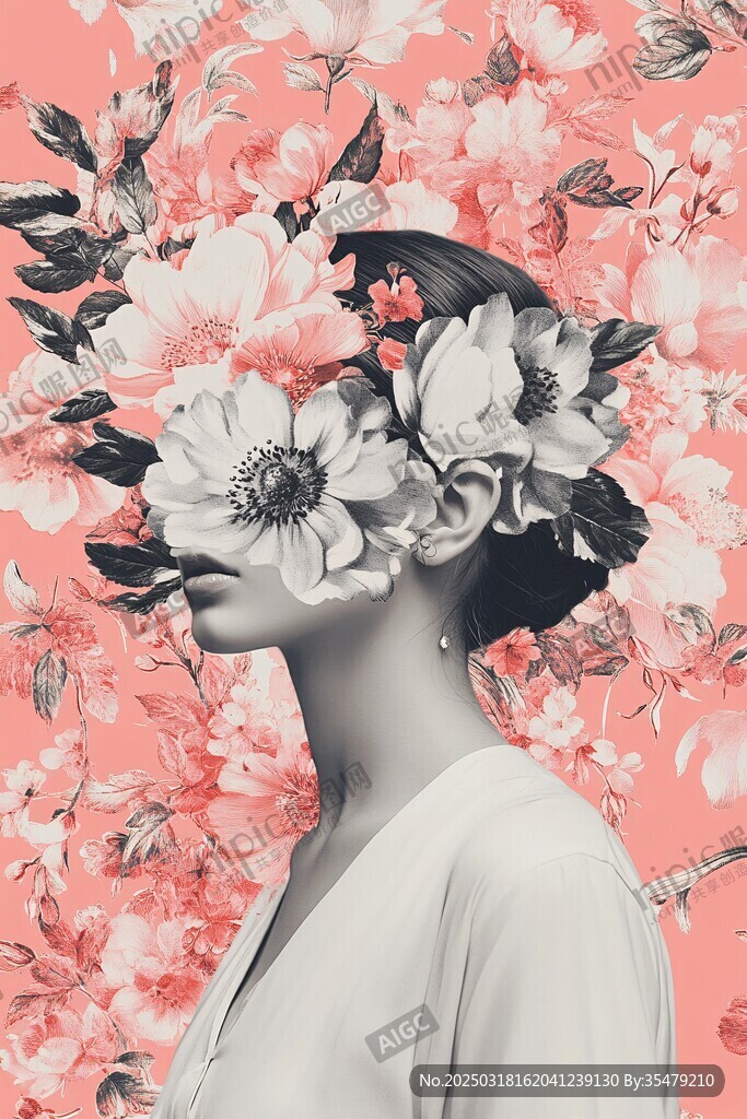 花卉女性肖像