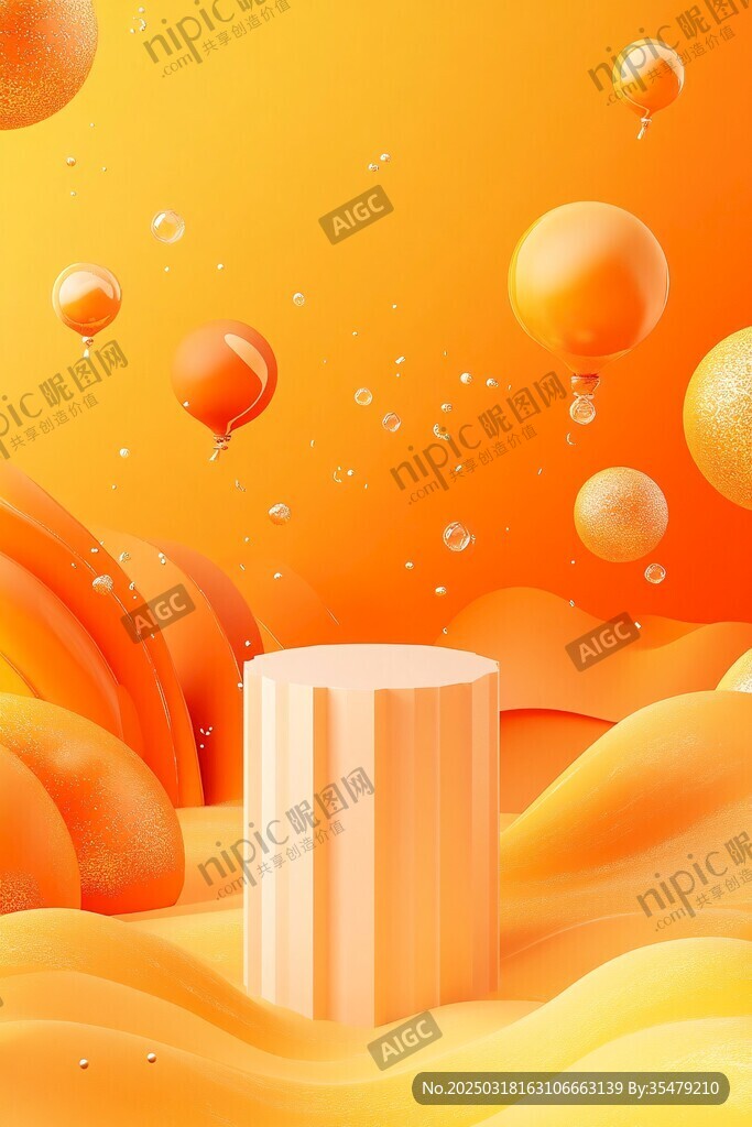 抽象的橙色氣球夢境