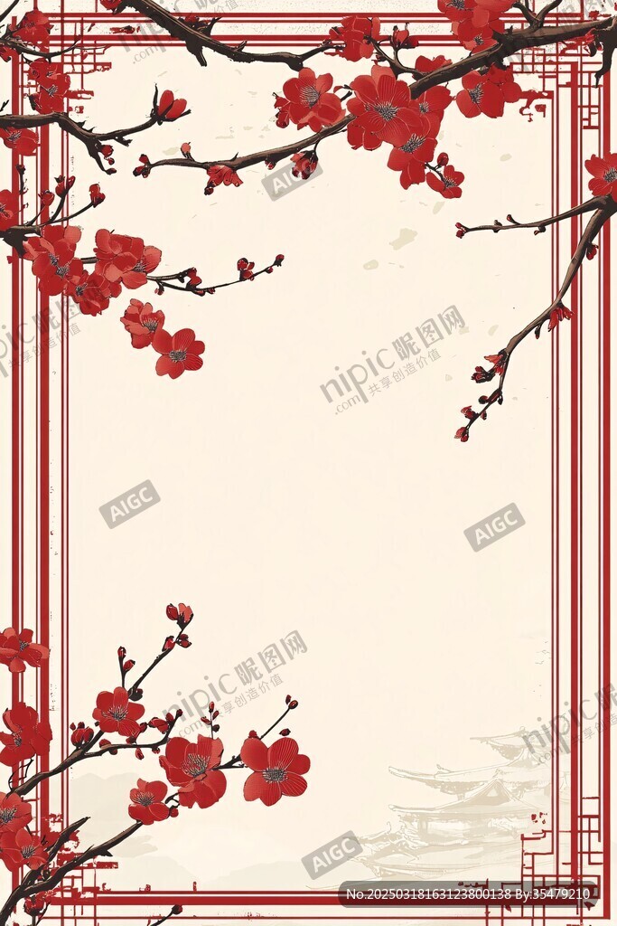 春意盎然 紅梅綻放