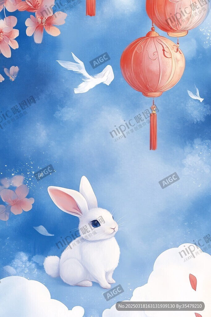 春日白兔與紅燈籠