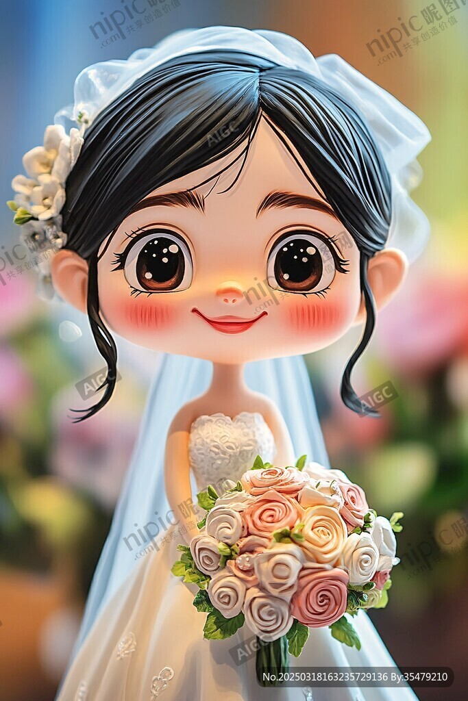 婚禮上的卡通新娘形象