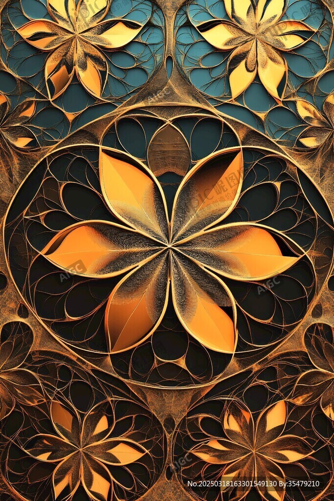 金色花紋抽象藝術(shù)