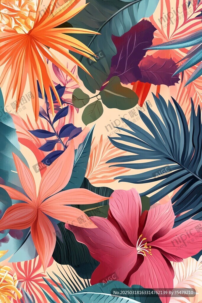 熱帶風(fēng)情花卉圖案