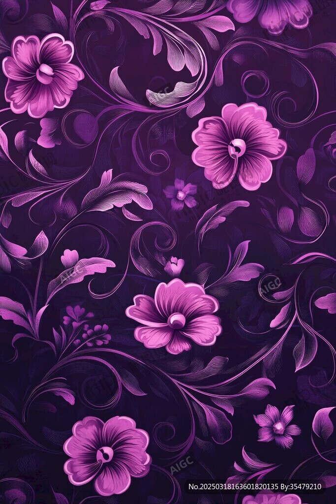 紫色花卉圖案