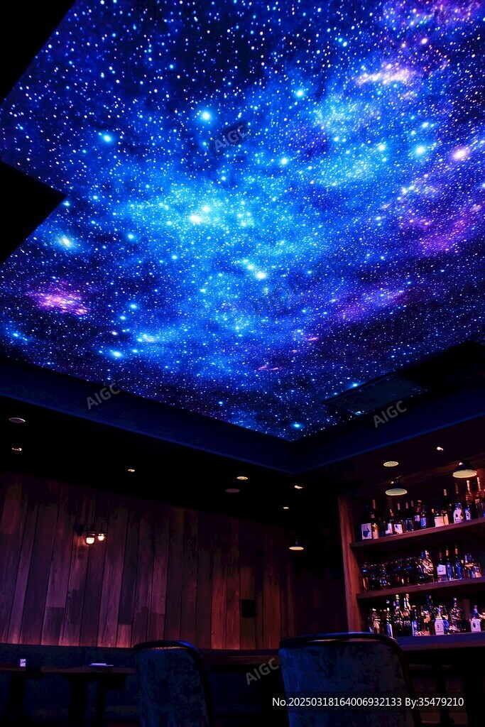 銀河星空下的酒吧