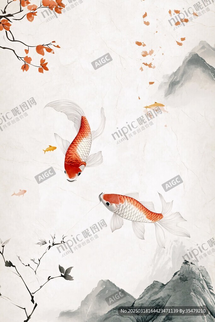 秋意濃濃 金魚悠游