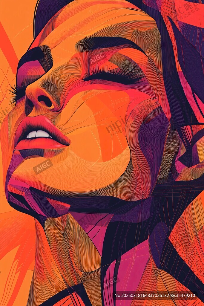 抽象人臉藝術作品