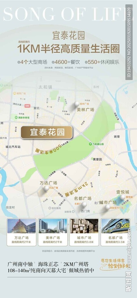 湖居學府大平層周邊商圈配套海報