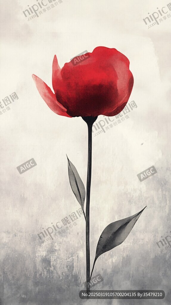 抽象紅花