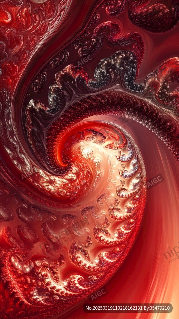 紅色漩渦抽象畫