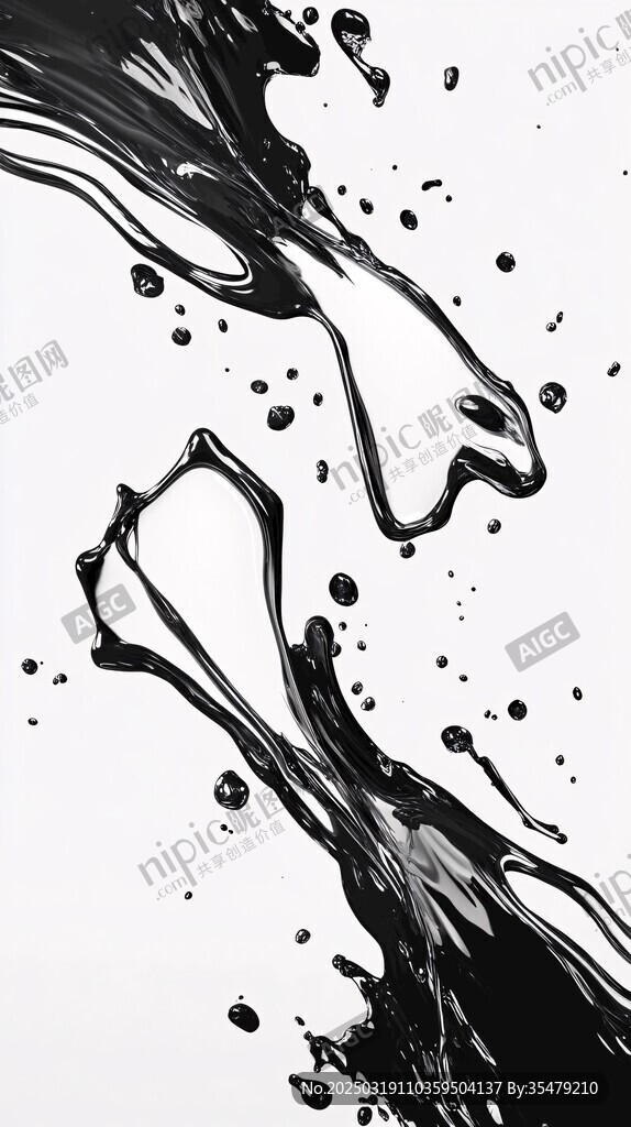 抽象的黑白油畫