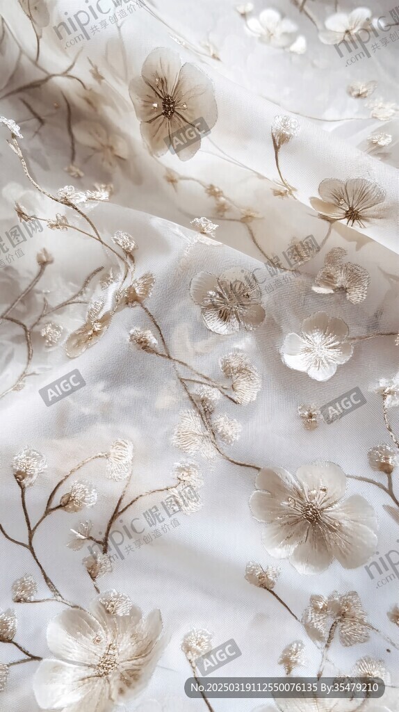 花卉刺繡紡織品