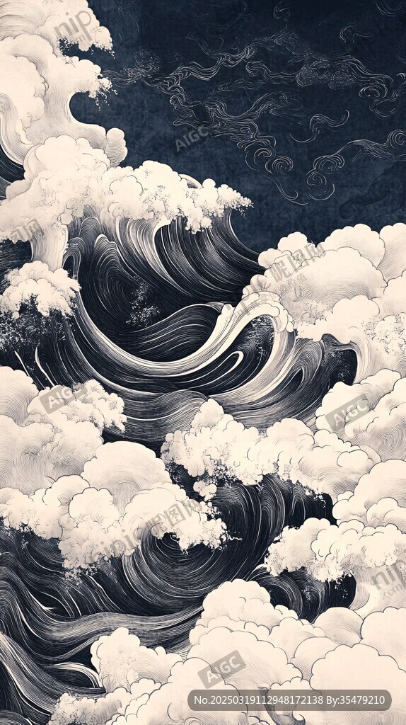 波濤洶涌的夜幕