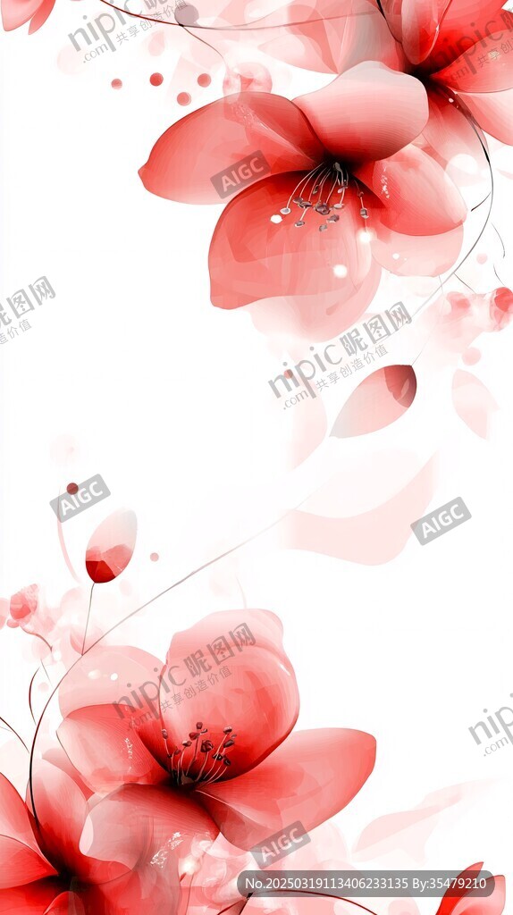 紅色花卉藝術(shù)作品