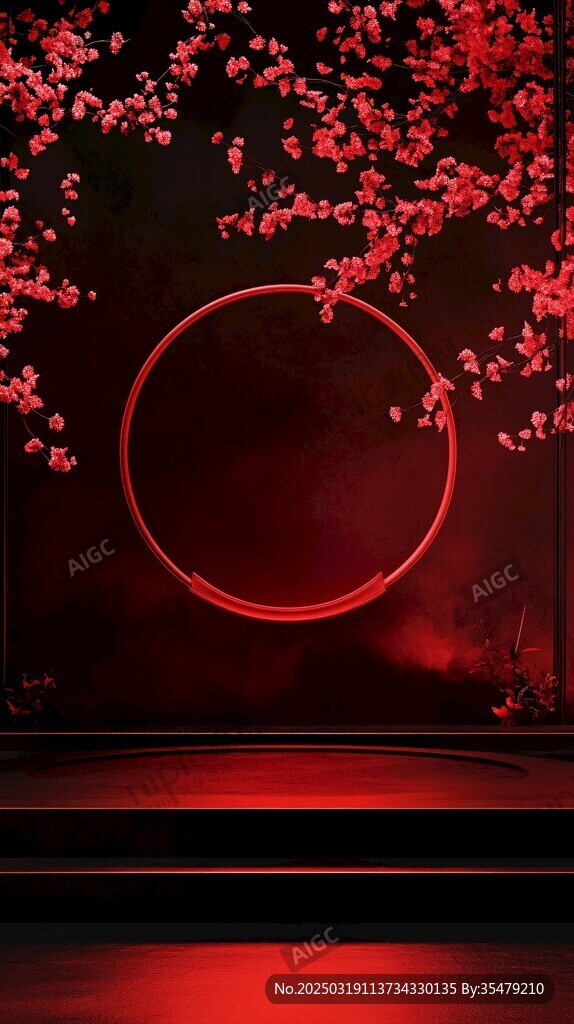 紅色調(diào)的古典風(fēng)景畫