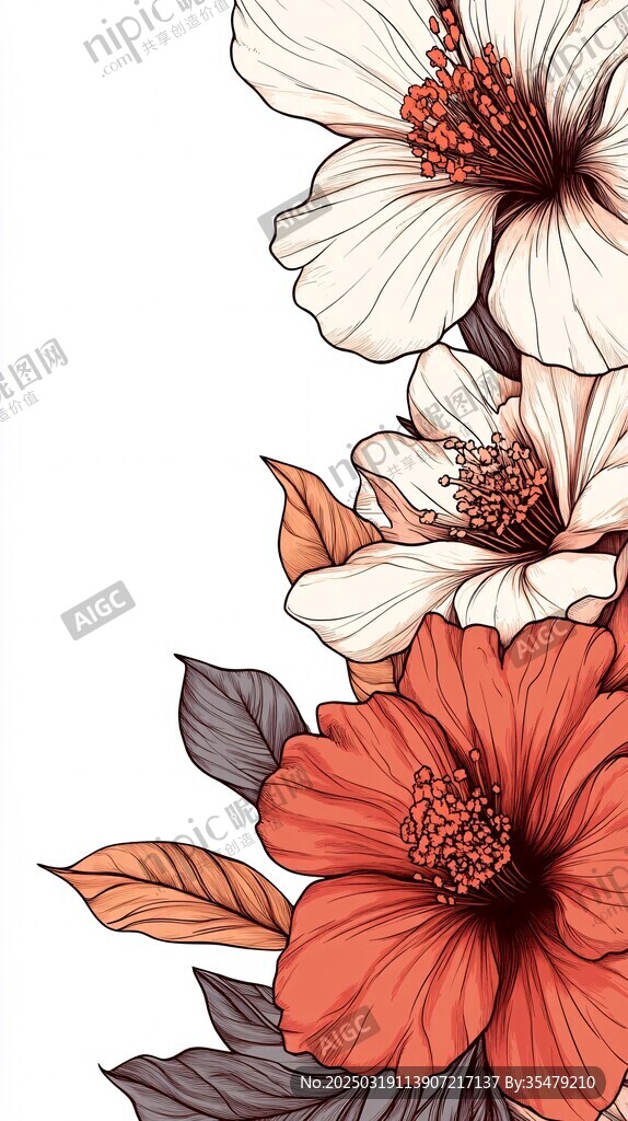 多彩花卉藝術作品