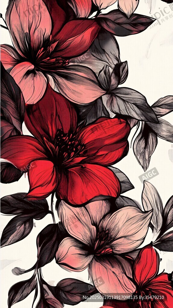 紅色花卉藝術(shù)