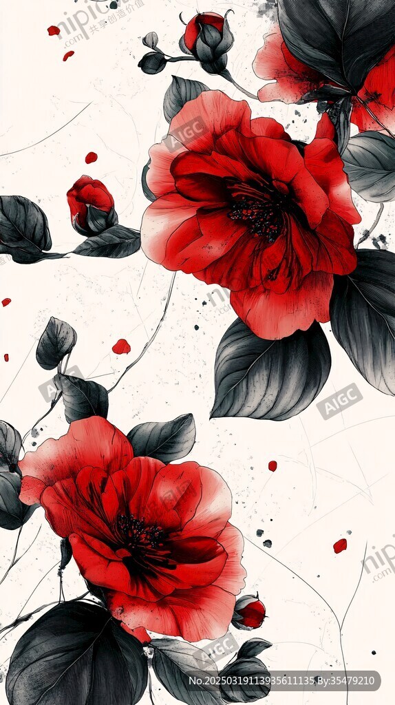 紅色花卉藝術(shù)
