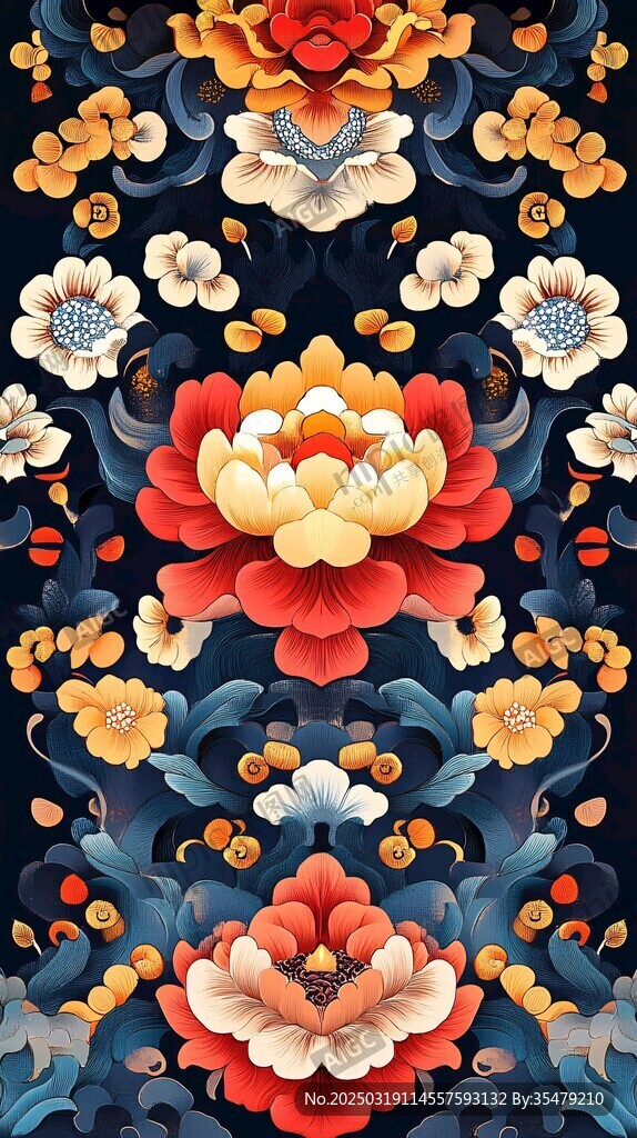 暗黑花卉圖案