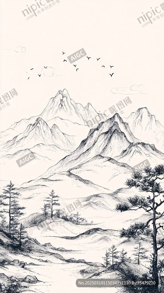 山水畫中的自然風景