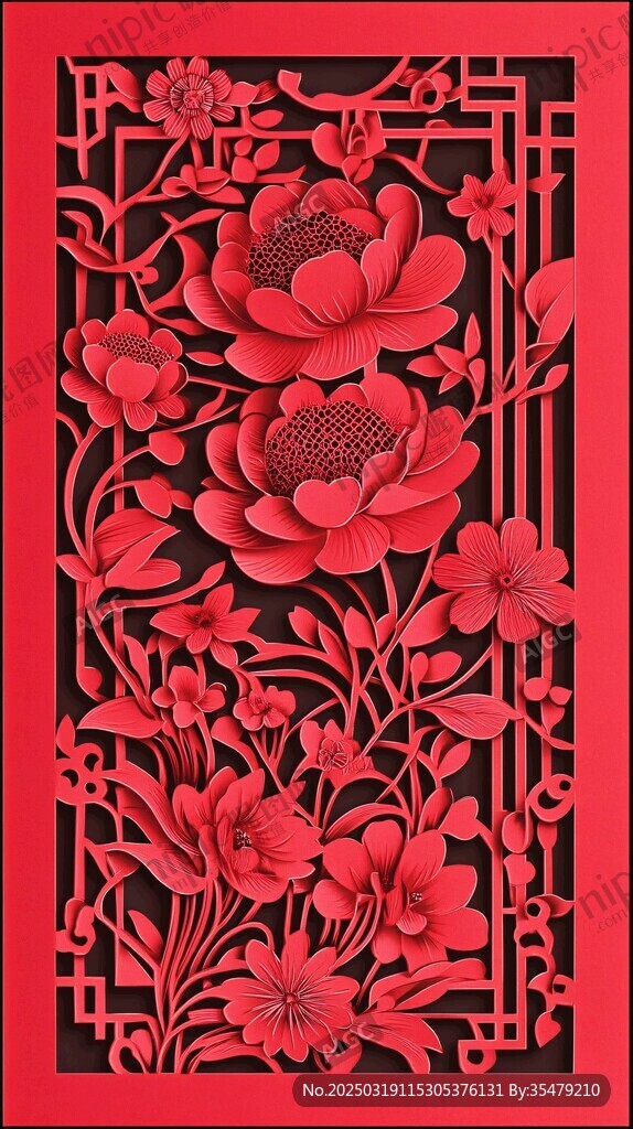 紅色剪紙藝術(shù)作品