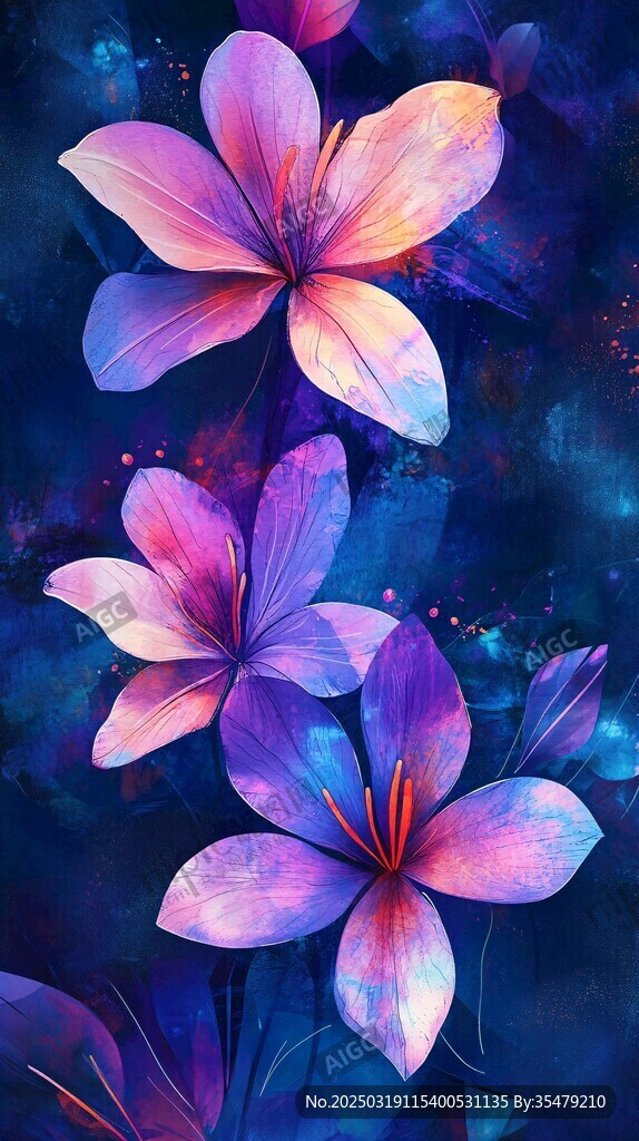 星夜下的花海