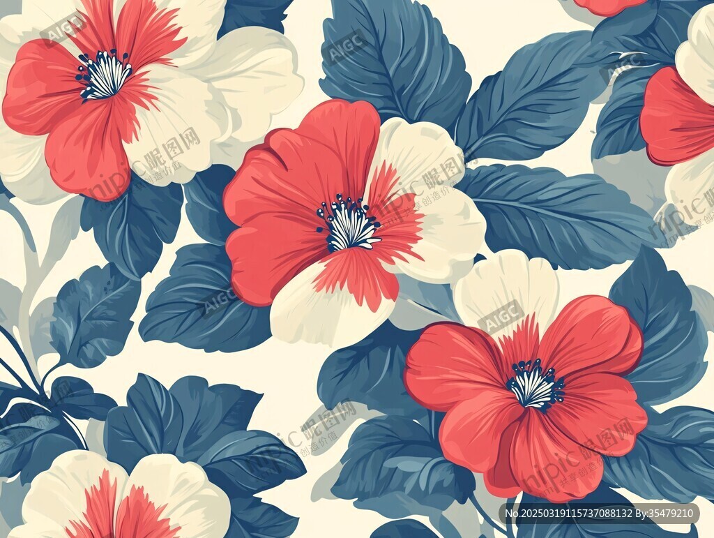 復(fù)古花卉圖案