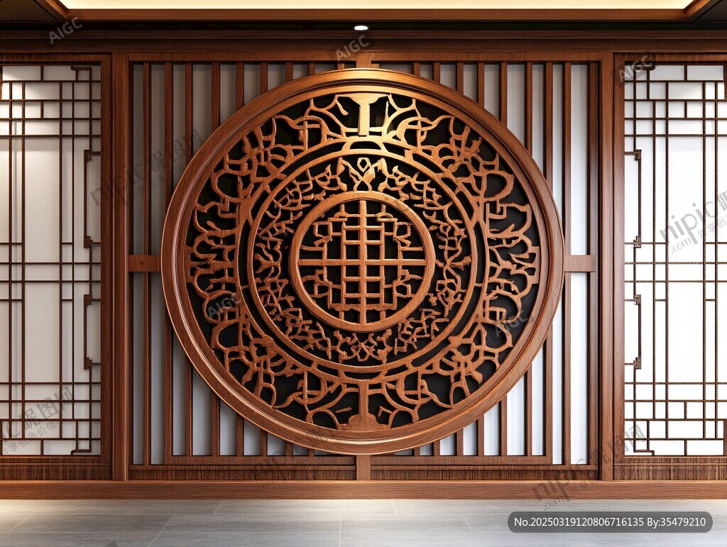 木雕圓形裝飾品
