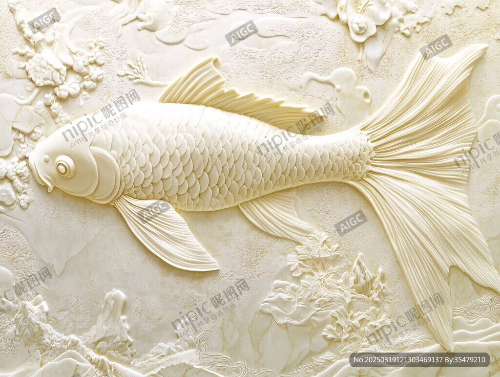 金魚浮雕藝術(shù)