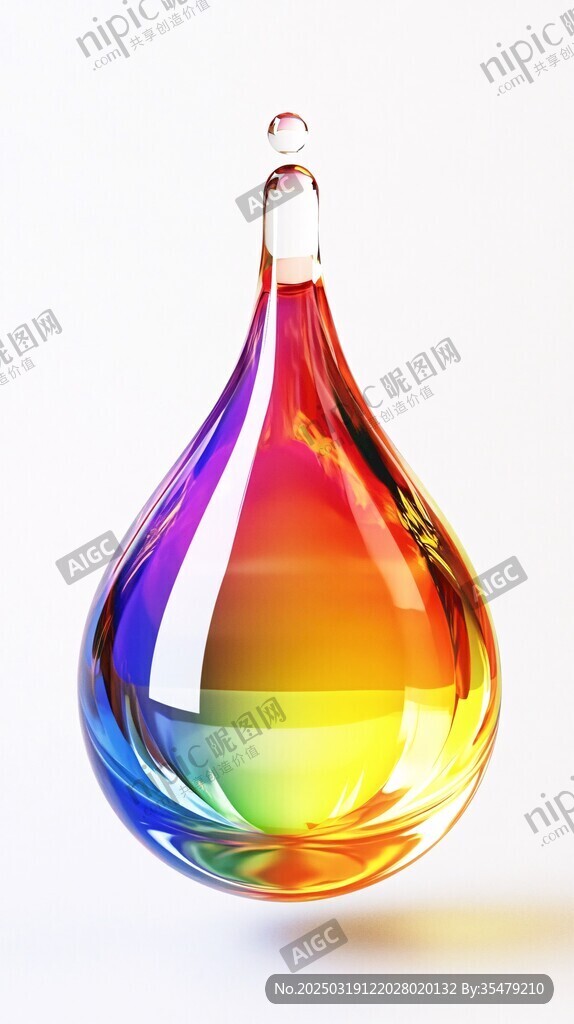 彩虹色液體滴落