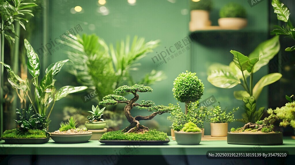 綠意盎然的微型花園