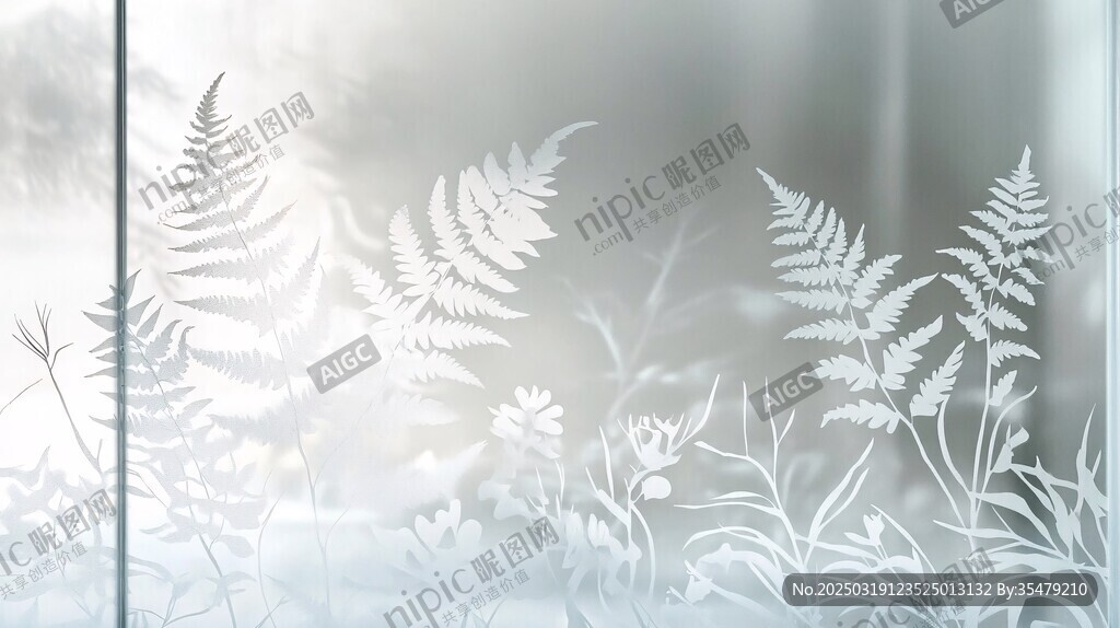 蕨類植物的藝術玻璃