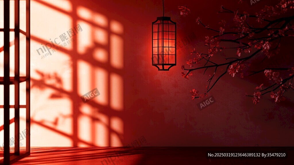 紅色燈籠下的東方之美