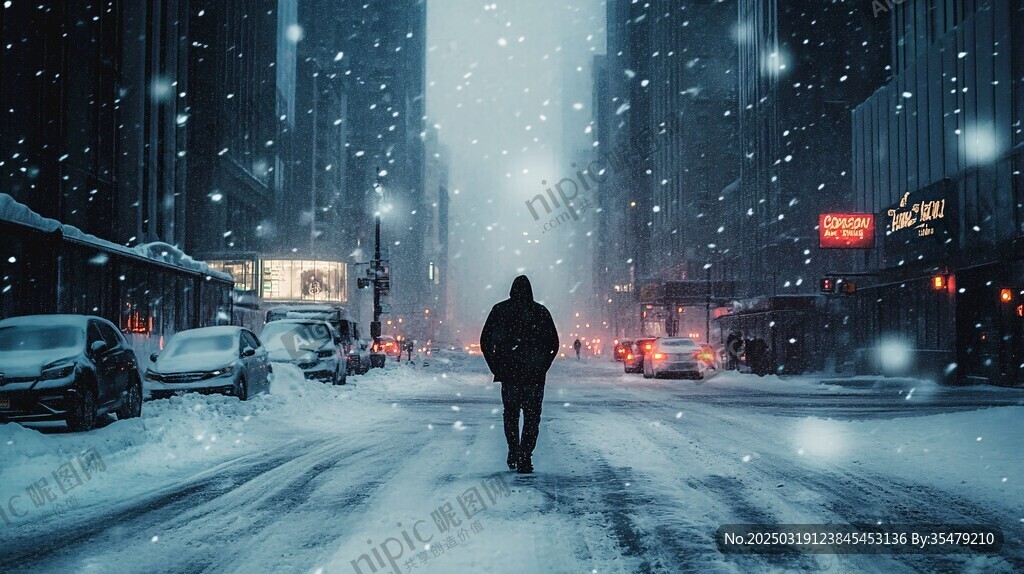雪夜行人