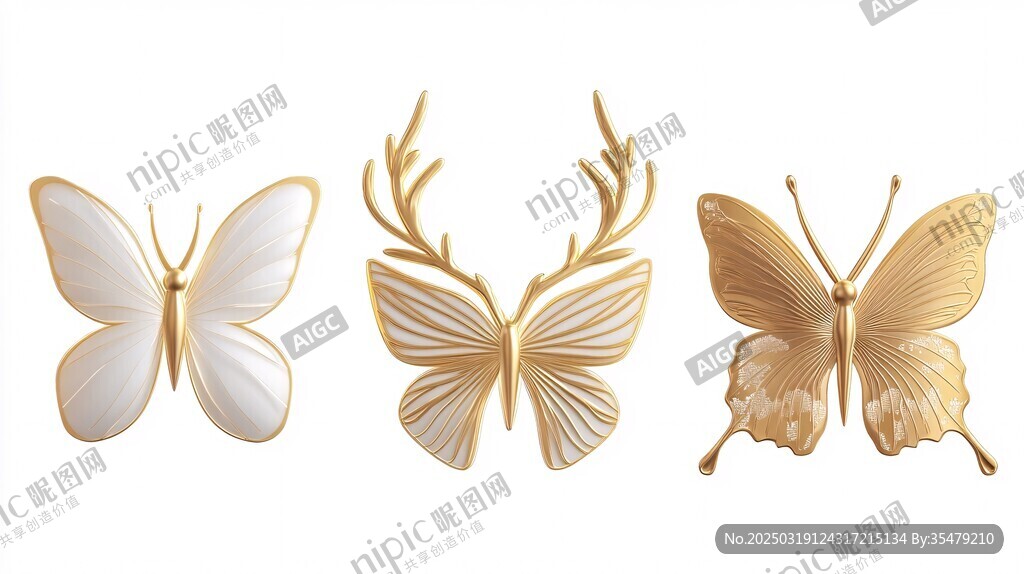 金蝶鹿角裝飾品