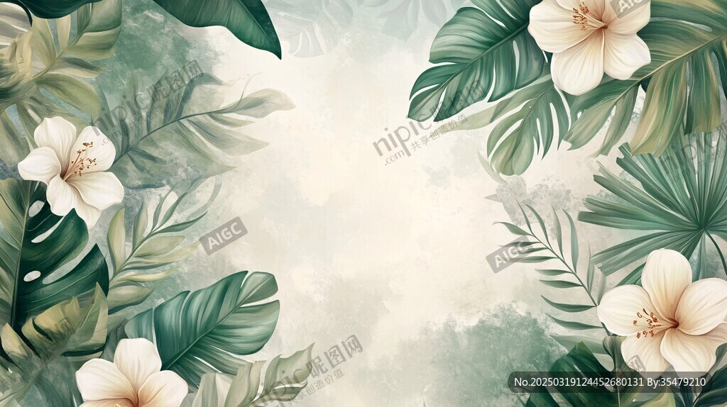 熱帶風情花卉壁紙