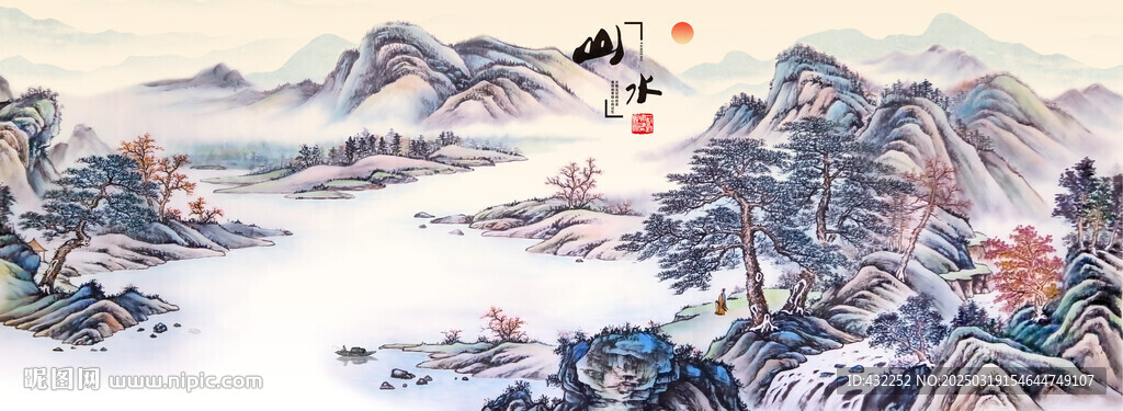仿古山水畫