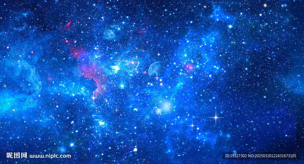 藍(lán)色宇宙星空背景圖素材