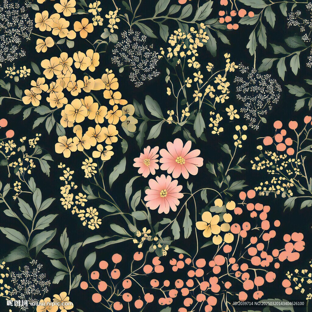 黑案花卉