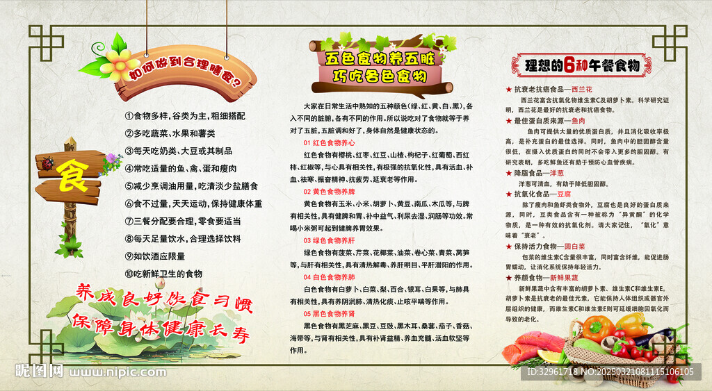如何做到合理膳食五色食物養五臟