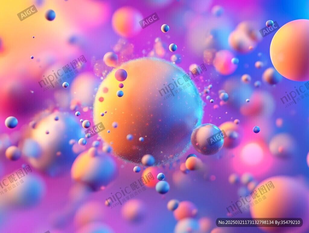 多彩球體抽象畫