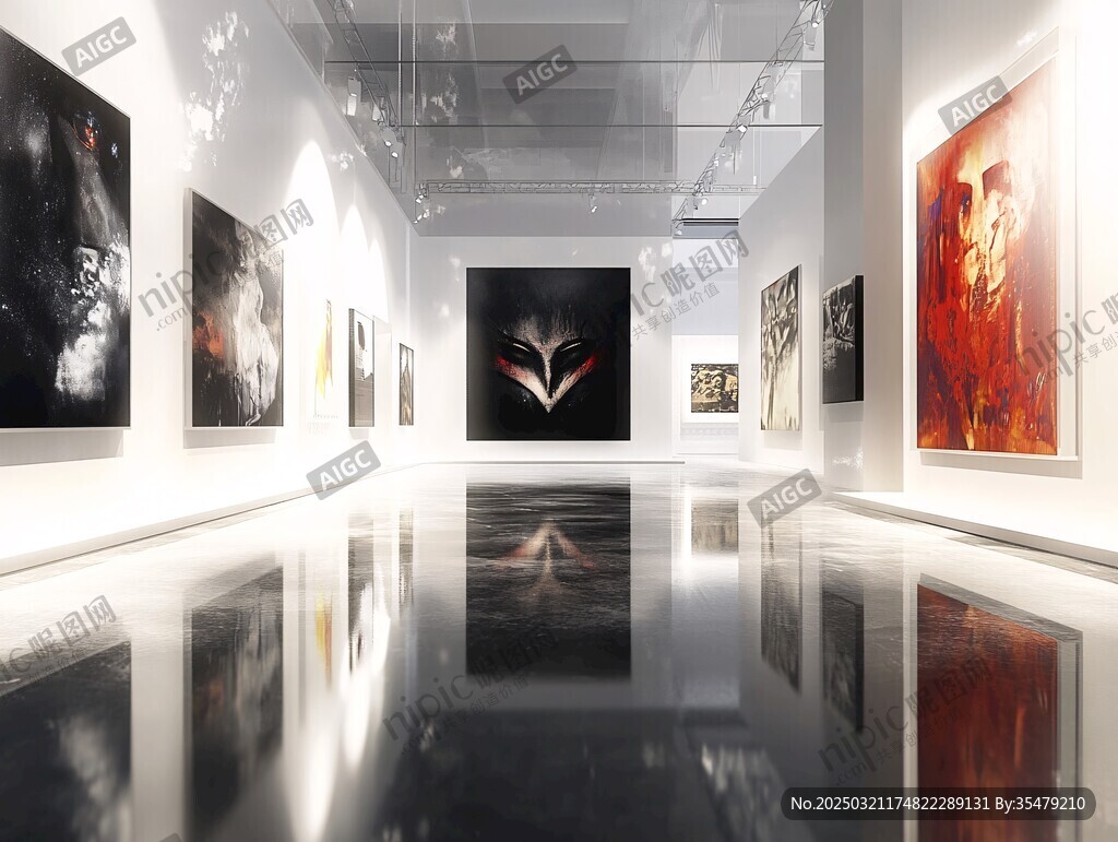 藝術畫廊的抽象畫展