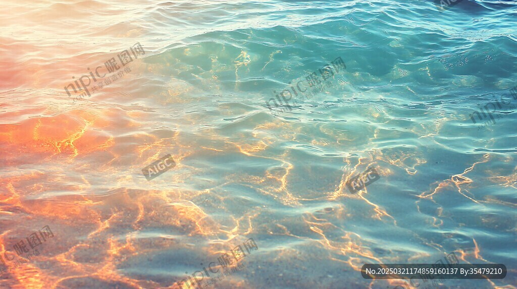 波光粼粼的海浪