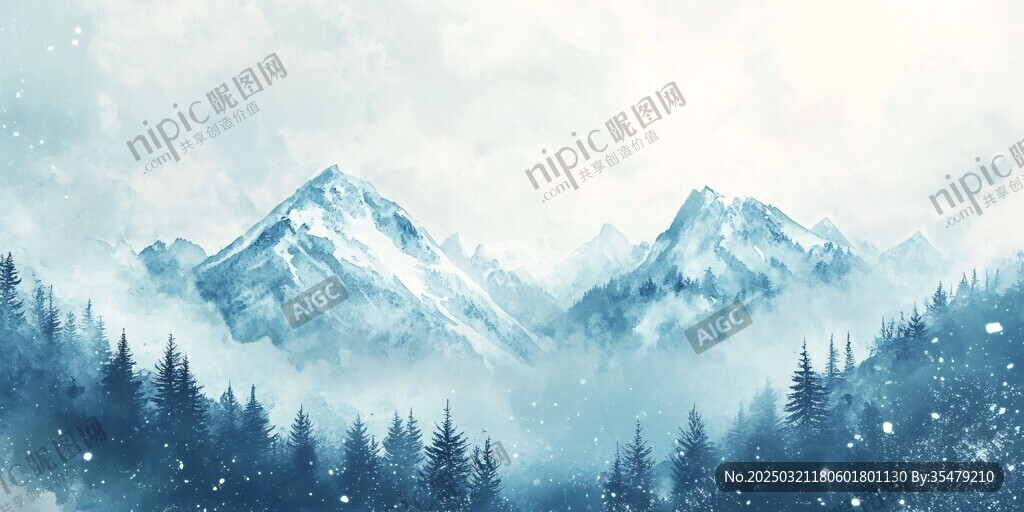 雪山森林的寧靜之美