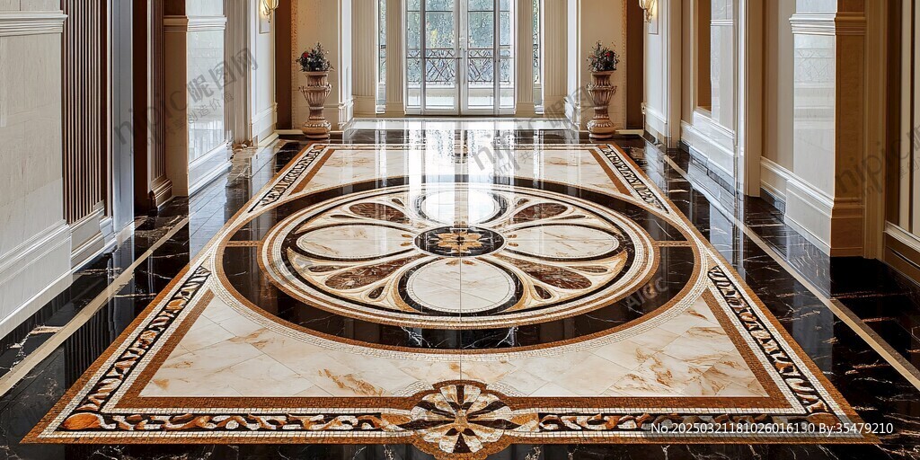 豪華大廳的 marble 地板