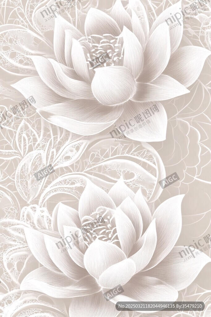 白色花卉圖案