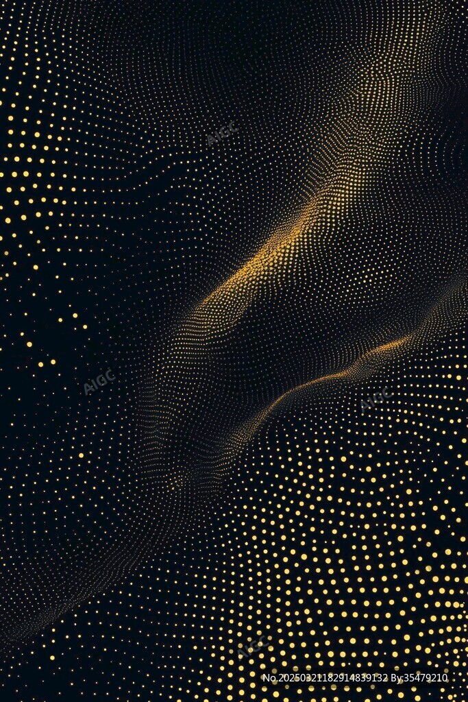 金色粒子流動的抽象畫